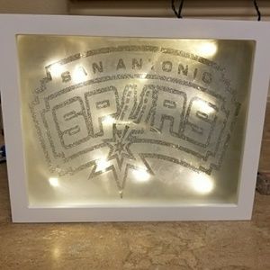 Spurs Etched Light Shadow Box